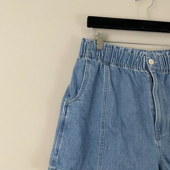 Madewell Pull On Blue Denim Paperbag Shorts Size 28 - Picture 5 of 5